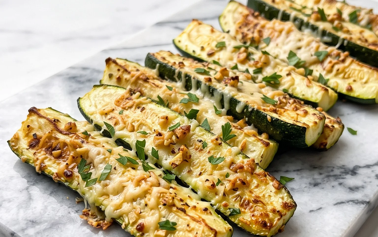 Irresistibly Crunchy Garlic Parmesan Roasted Zucchini