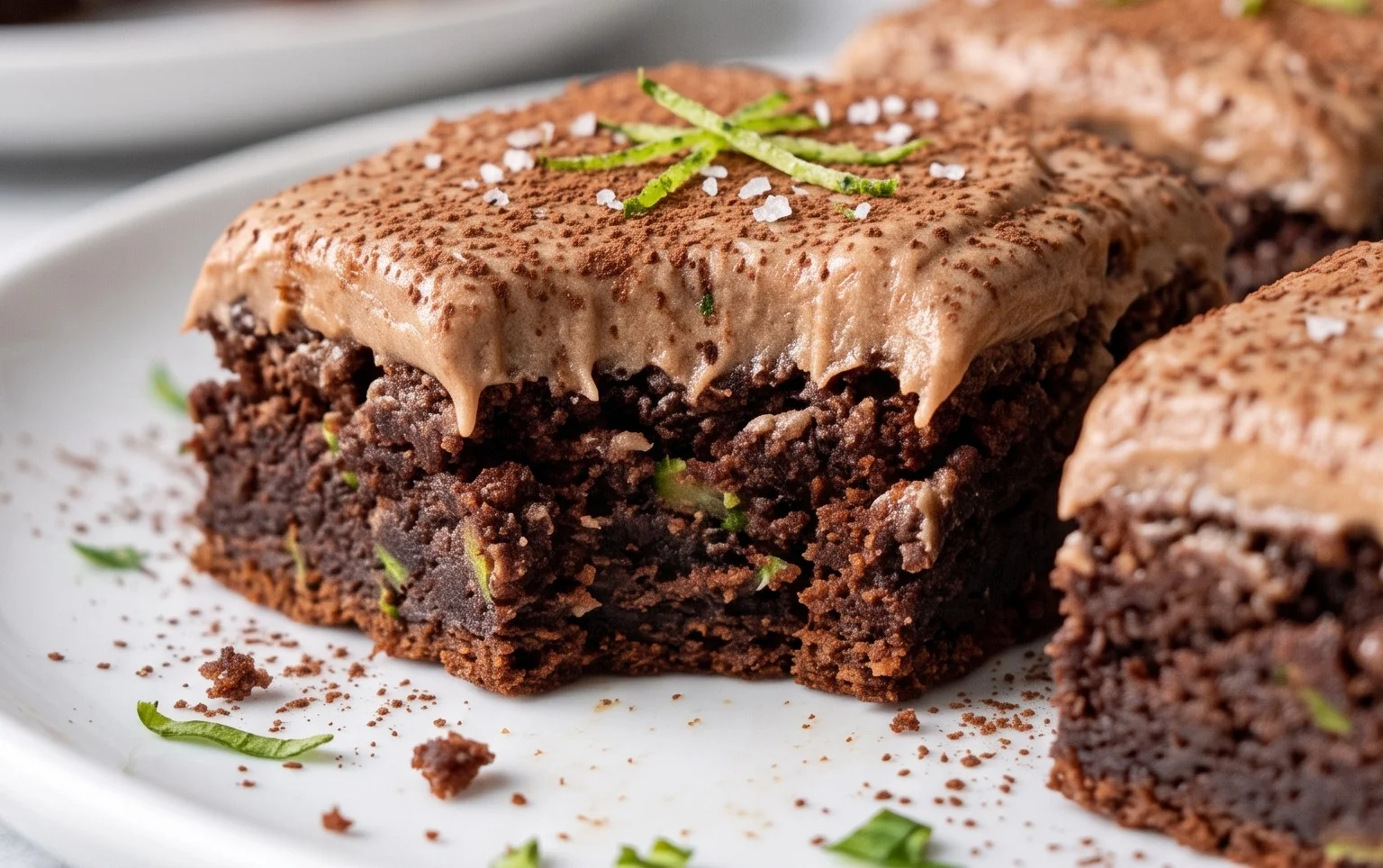 Zucchini Brownies with 1 minute Frosting!