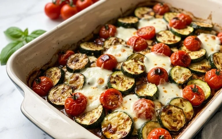 Balsamic Zucchini Tomato Bake
